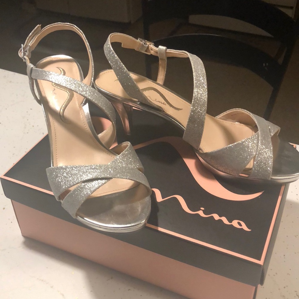 Beautiful Silver Refined Evening Shoes